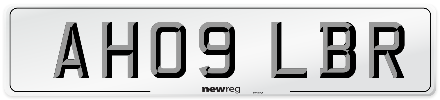 AH09 LBR Number Plate from New Reg